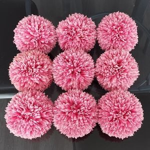 9 Artificial Bright Pink Allium Flowers